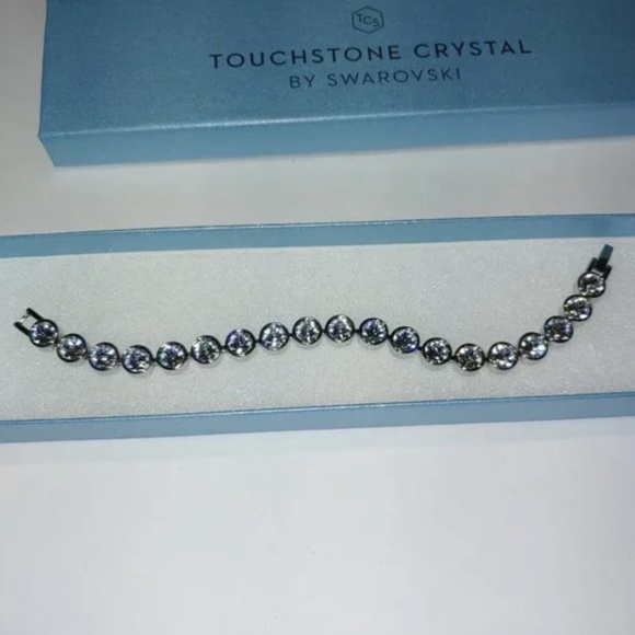 Touchstone Crystal by Swarovski White Ice Arm Candy Bracelet STUNNING NIB 7.25" - Picture 4 of 10